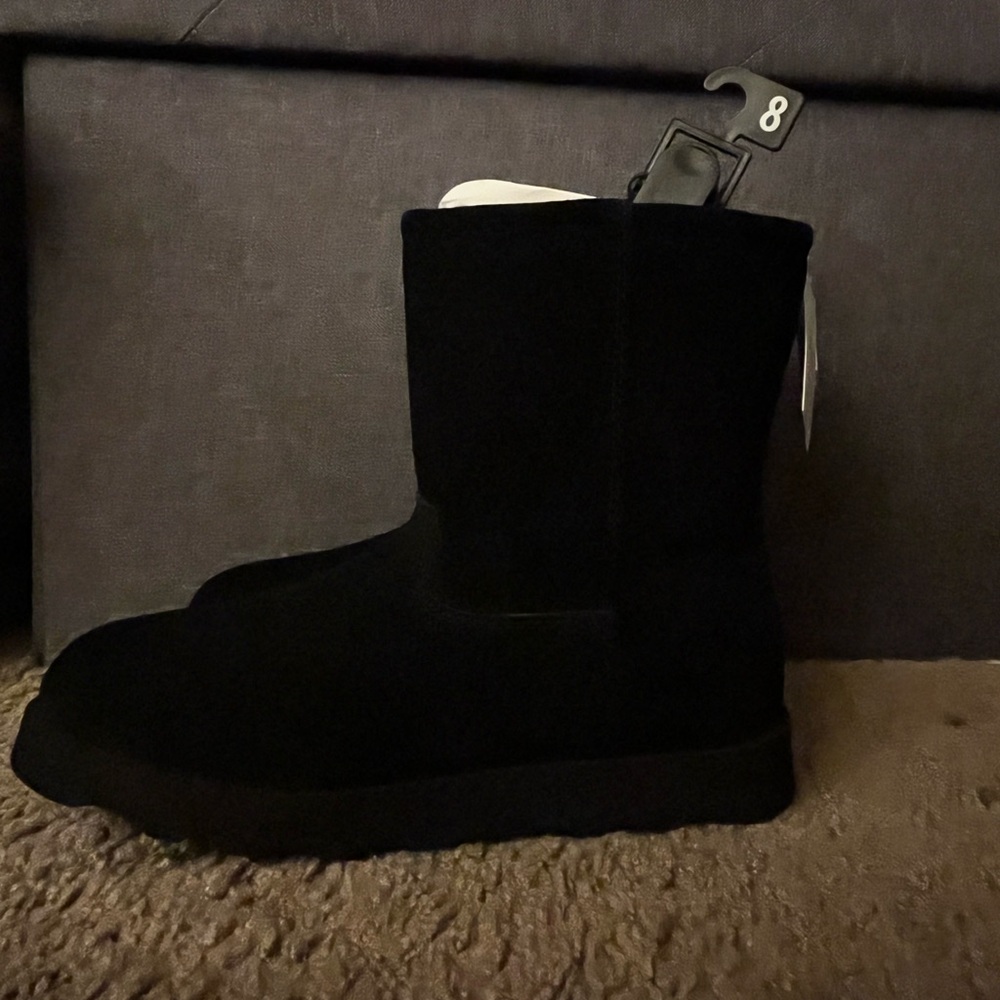 Black Suede and Faux fur Boots